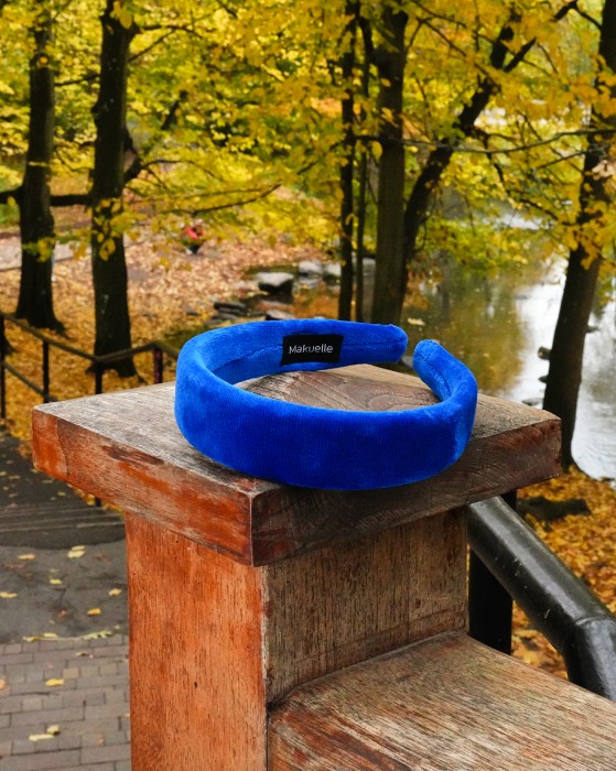 Opaska płaska LUNA Velvet Chaber Royal Blue