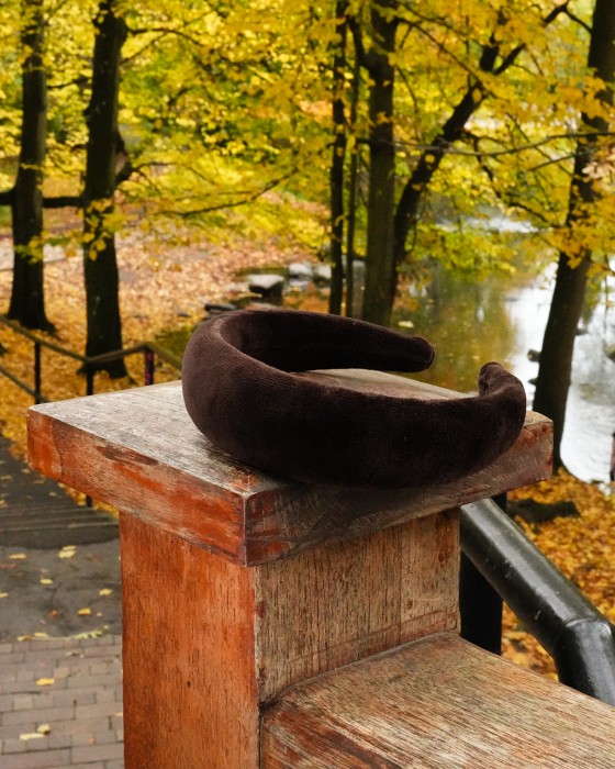 Opaska z pianką SOFA Velvet Czekolada