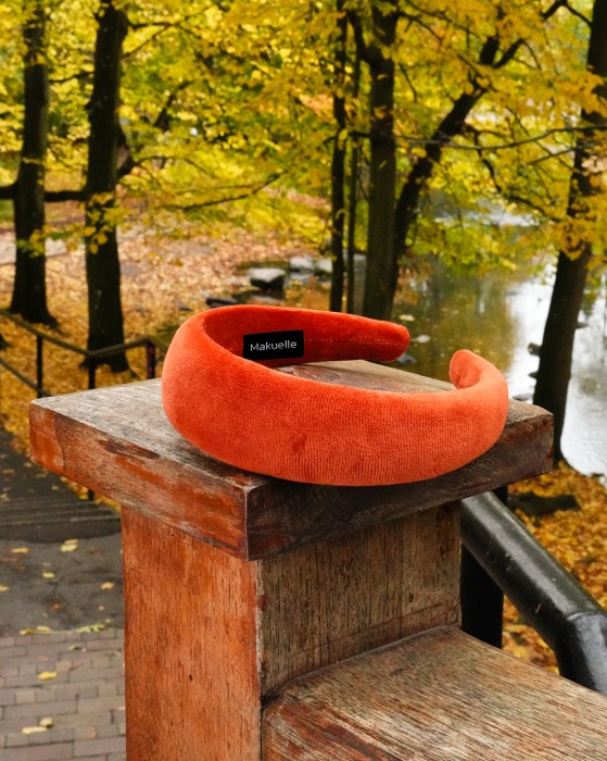 Opaska z pianką SOFA Velvet Rusty Rdzawy