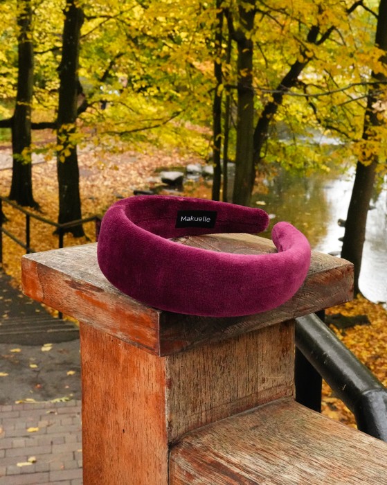 Opaska z pianką SOFA Velvet Bordo